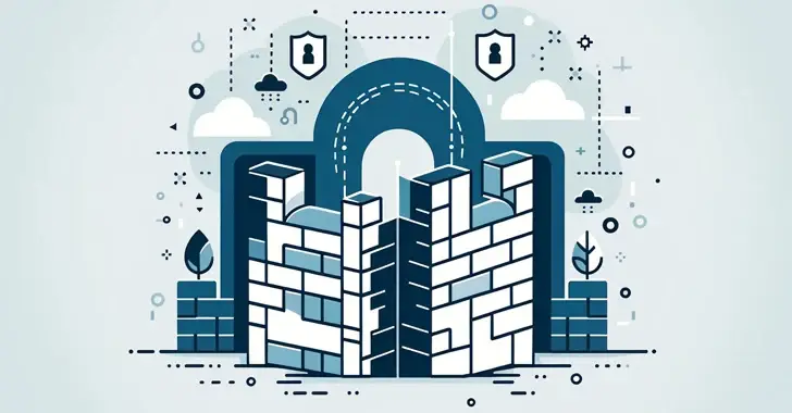 An illustration depicting a digital fortress built from stylized bricks, surrounded by padlock symbols, clouds, and circuit elements, representing cybersecurity. Plants peek out from behind the walls, signifying growth or sustainability within the secure environment. This secure network design offers robust protection against cyberthreats.