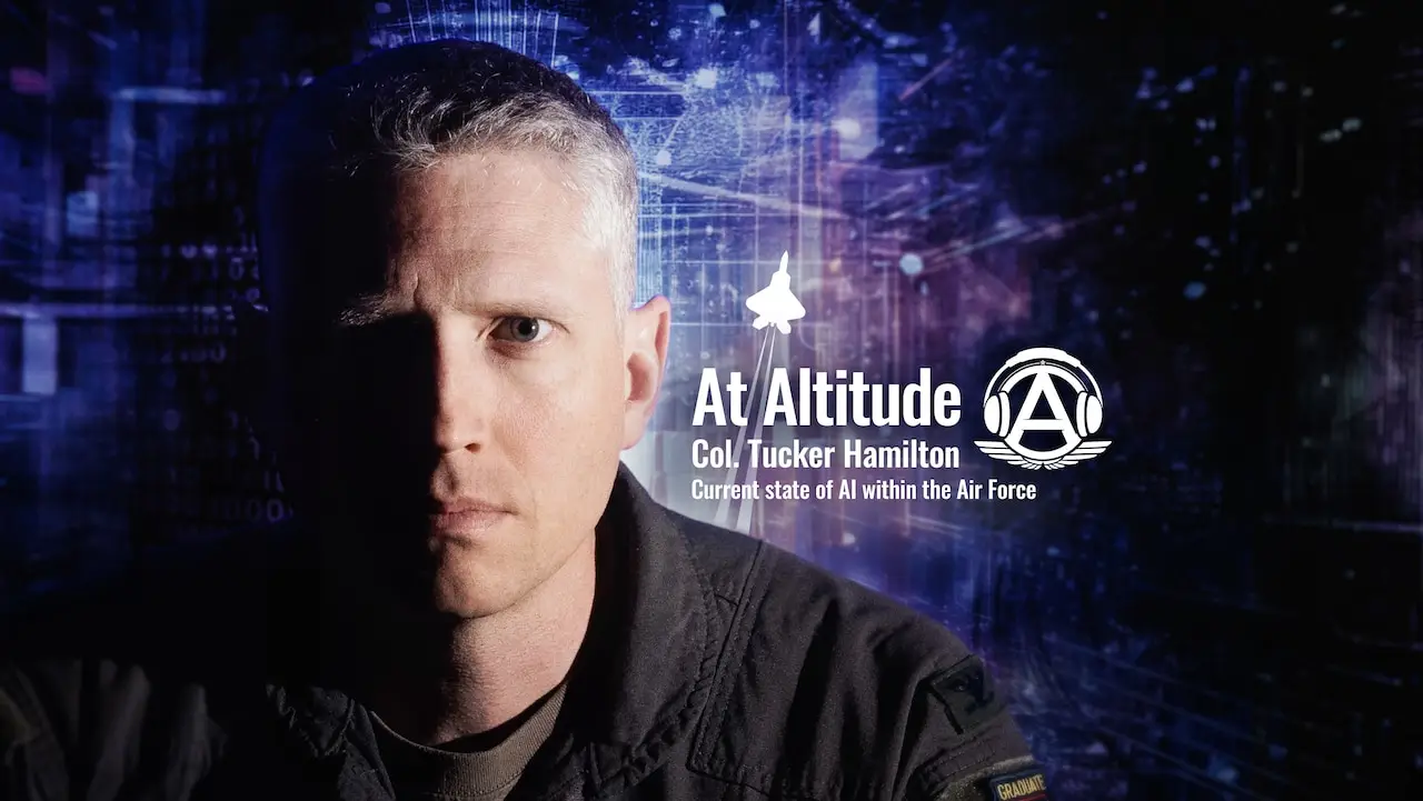 Tucker Hamilton, an air force colonel, at altitude