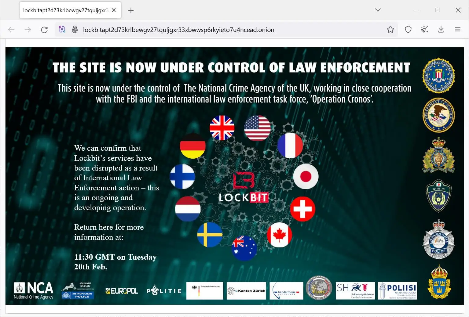 LockBit seizure banner