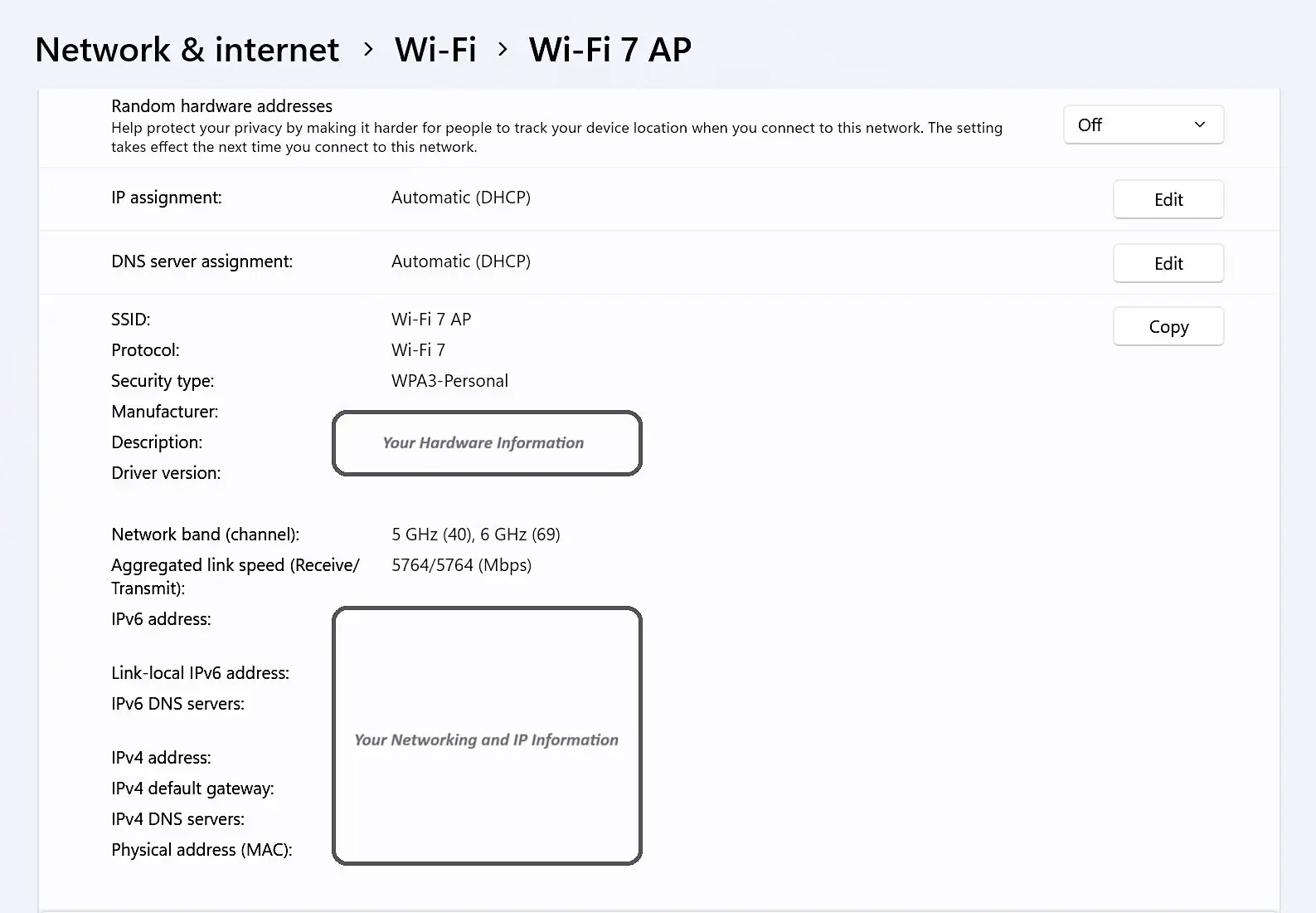 Windows 11 Wi-Fi 7 settings