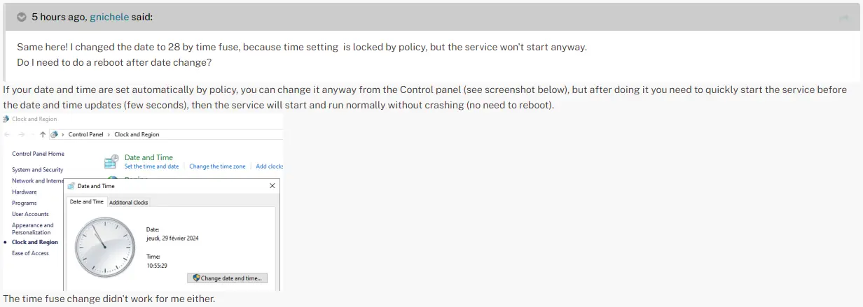 The proposed date change fix