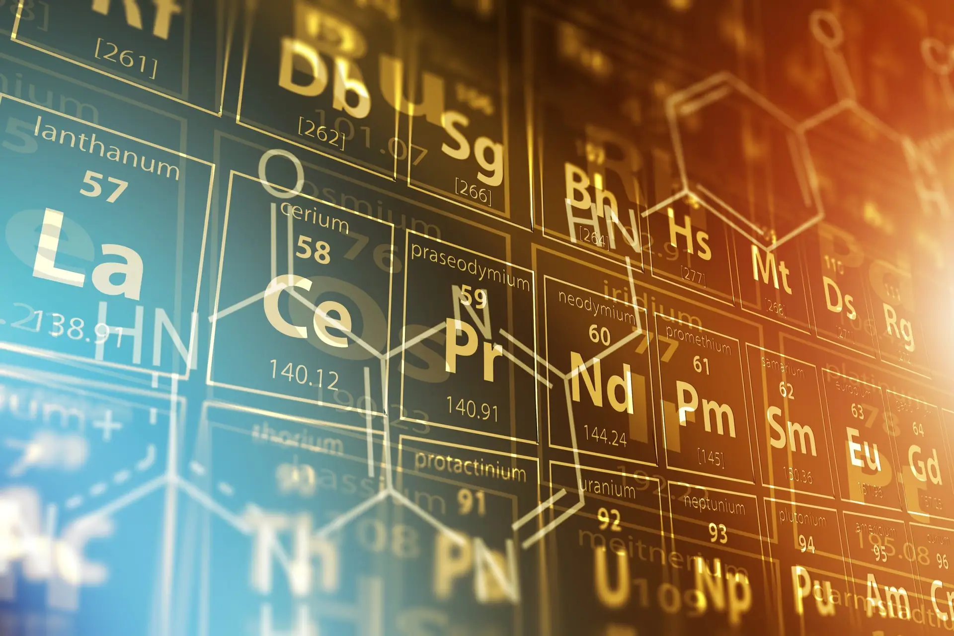 a stylized rendering of the periodic table