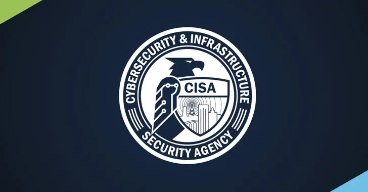 The image showcases the emblem of the Cybersecurity and Infrastructure Security Agency (CISA). The emblem features an eagle, a shield, and symbols representing technology and infrastructure, highlighting its role in countering cyberthreats. Text encircles the design on a dark blue background.